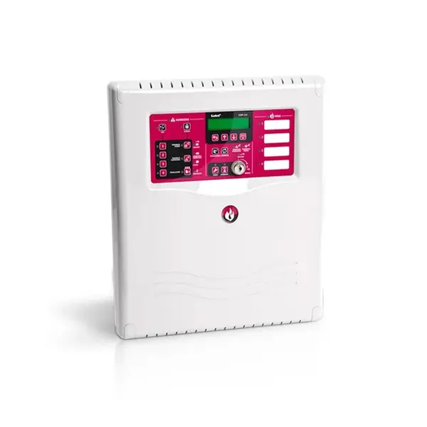 Centrala detectie incendiu conventional SATEL CSP-208, 8 zone, 8 iesiri, LCD, 12/24V, 2 circuite semnalizare, 72h autonomie