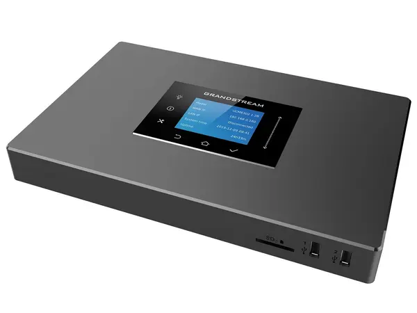 Centrala telefonica Grandstream IP PBX, 1000 utilizatori, ecran LCD, PoE+, 4x Rj11, 3x RJ45, 2x porturi USB, slot card SD, UCM6302