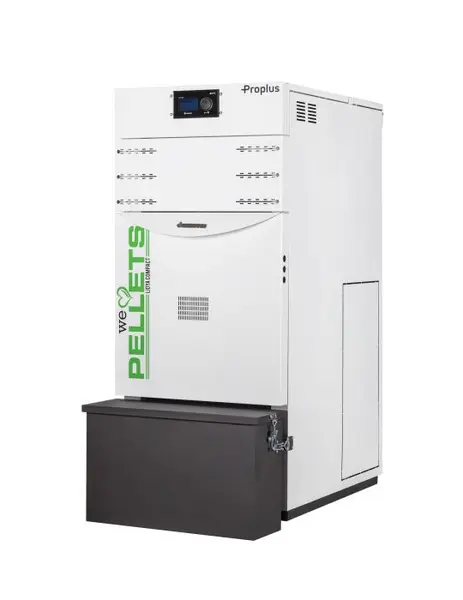 Centrala termica automata pe peleti Fornello Lidya Compact Proplus 25 kw, echipata cu pompa Grundfos, vas, manometru, supapa, arzator inox, curatare automata arzator, curatare automata schimbator, A+, elimina automat cenusa