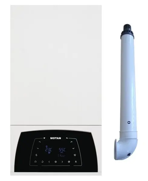 Centrala termica Motan Condens Plus 100 25 kW, condensatie, hidrobloc bronz, raport modulare 1:10, kit evacuare inclus
