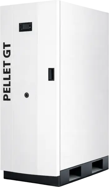 Centrala termica pe peleti Fornello GT 35 Standard, 35 KW, echipata cu pompa circulatie, vas expansiune, manometru, supapa de siguranta, curatare mecanica arzator de peleti si schimbator de caldura, buncar peleti integrat 50 kg, A+