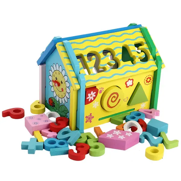 Centru de activitati din lemn - jucarie Montessori pentru invatare timpurie