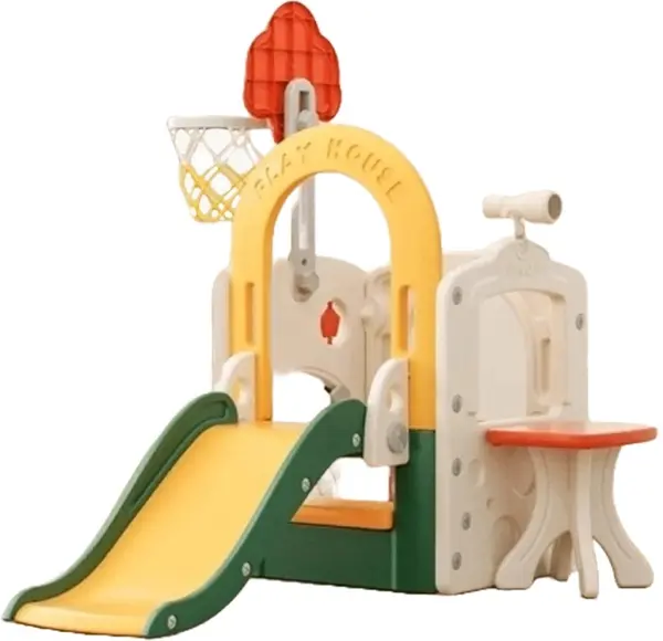 Centru de petreceri pentru copii Sonne - Play House cu tobogan, baschet și fotbal