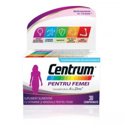 CENTRUM Femei de la A la Zinc, 30 comprimate Zephyr Labs