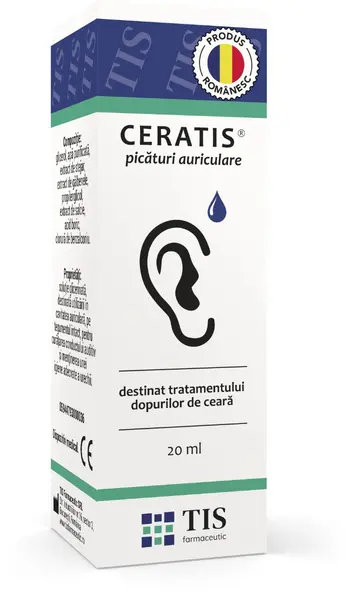 Ceratis picaturi auriculare, 20ml, Tis Farmaceutic