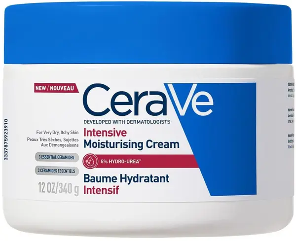 CeraVe Crem hidratant intens pentru față și corp cu 5% uree, 340 g