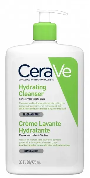 CeraVe Cremă de curățare hidratantă pentru față și corp, 976 ml (Limitat)