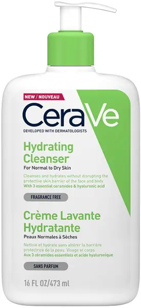 CeraVe Cremă hidratantă de curățare pentru față și corp, 473 ml