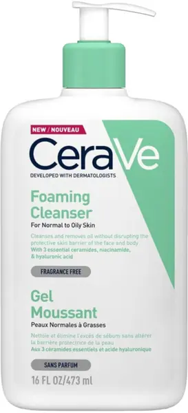 CeraVe Gel de curățare spumant pentru față și corp, 473 ml
