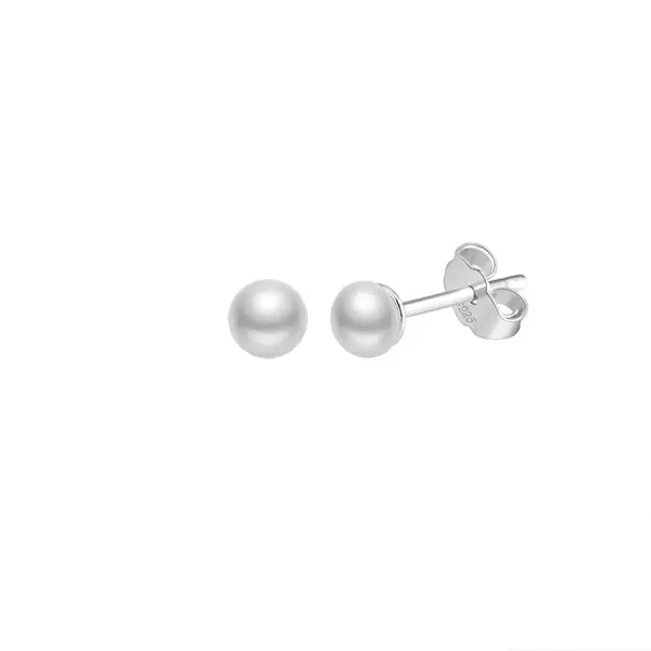 Cercei argint 925, JW1710, model perla 3.5 mm, placati cu rodiu
