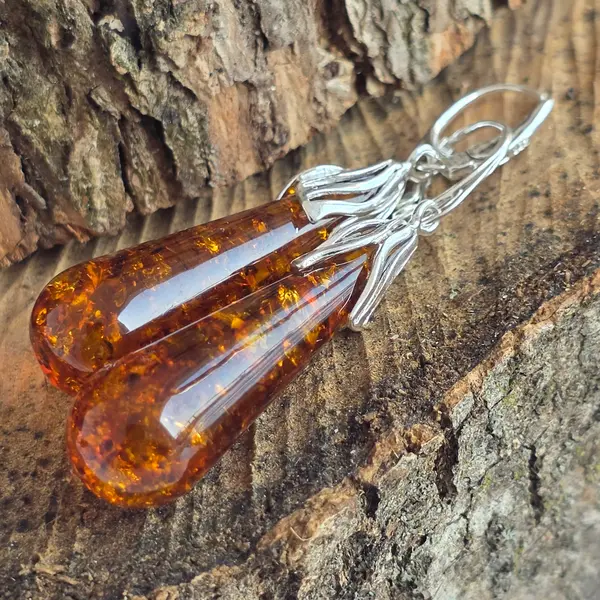 Cercei argint cu chihlimbar Amber3