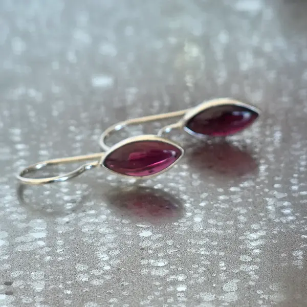 Cercei argint granat | Marquise