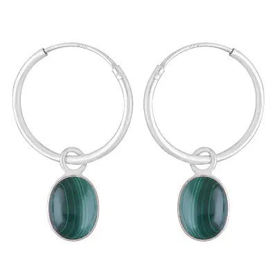 Cercei argint malachit | Marquise 2