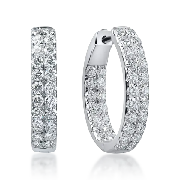 Cercei cu tortite din aur alb cu diamante de 1.99ct