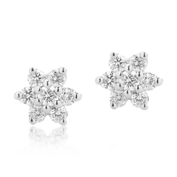 Cercei din aur alb cu diamante de 0.11ct