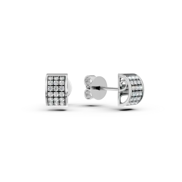 Cercei din aur alb cu diamante de 0.133ct