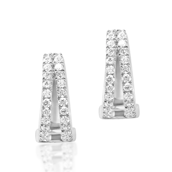 Cercei din aur alb cu diamante de 0.17ct
