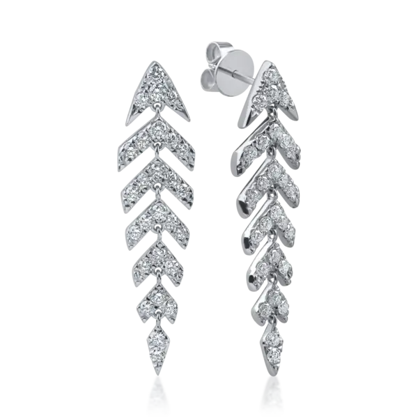Cercei din aur alb cu diamante de 0.1ct