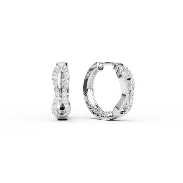 Cercei din aur alb cu diamante de 0.1ct