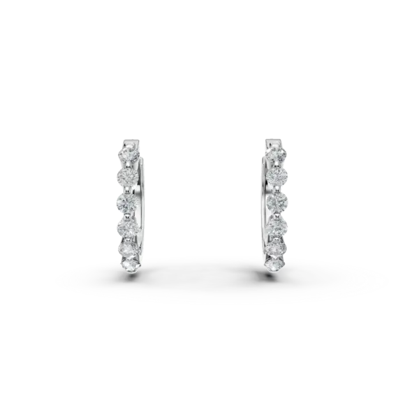 Cercei din aur alb cu diamante de 0.207ct