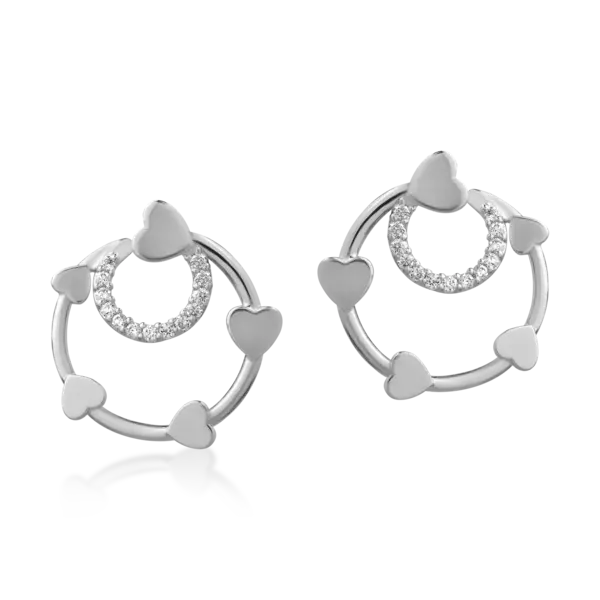 Cercei din aur alb cu diamante de 0.24ct