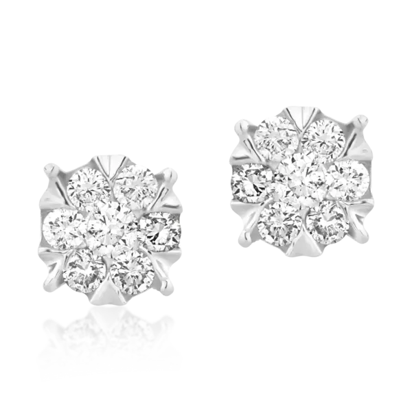 Cercei din aur alb cu diamante de 0.25ct