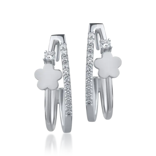Cercei din aur alb cu diamante de 0.28ct