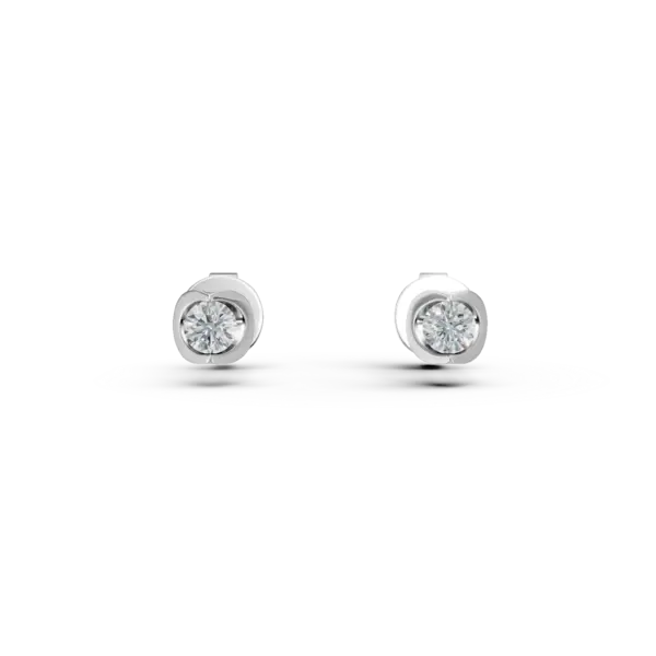 Cercei din aur alb cu diamante de 0.2ct