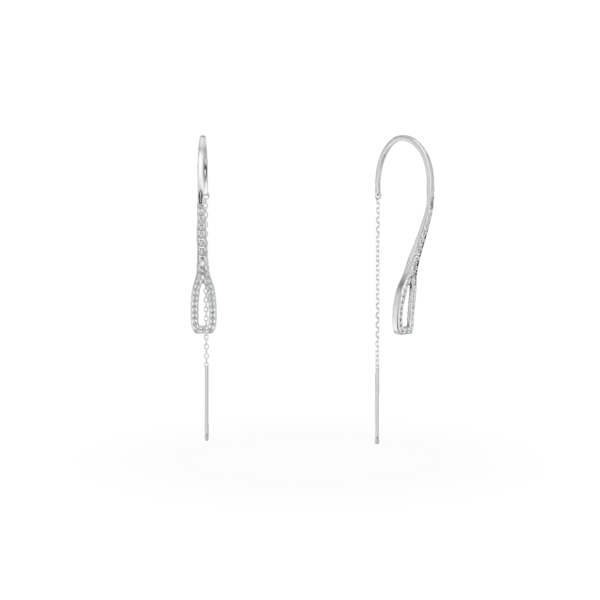 Cercei din aur alb cu diamante de 0.2ct