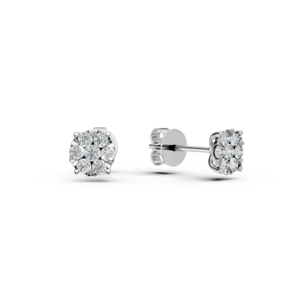 Cercei din aur alb cu diamante de 0.345ct