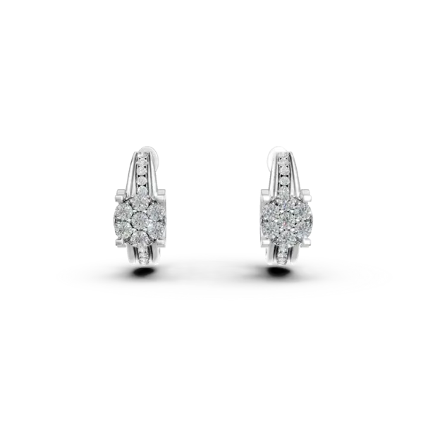 Cercei din aur alb cu diamante de 0.34ct