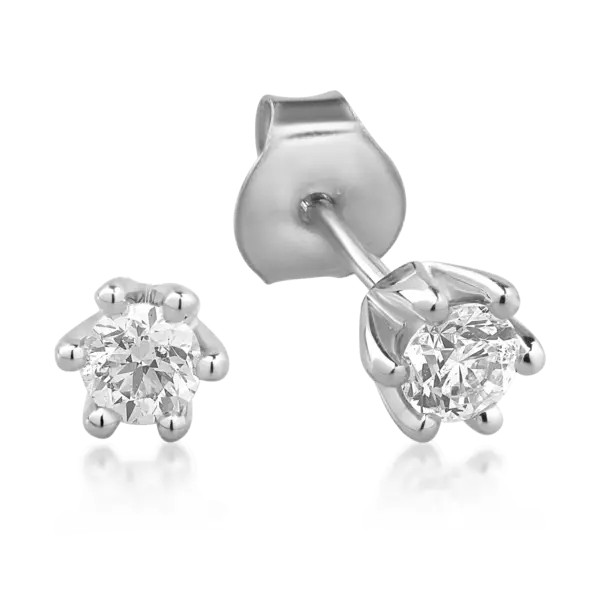 Cercei din aur alb cu diamante de 0.39ct