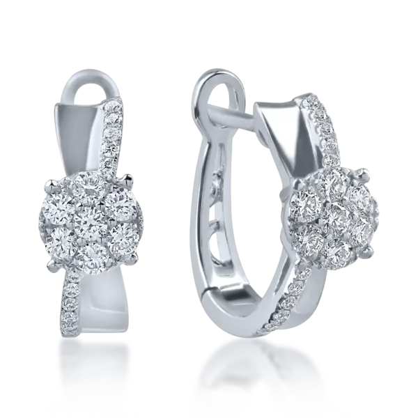 Cercei din aur alb cu diamante de 0.3ct
