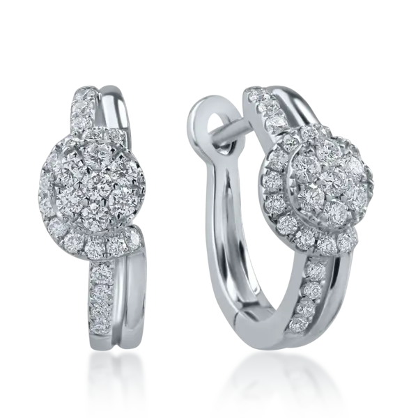 Cercei din aur alb cu diamante de 0.3ct