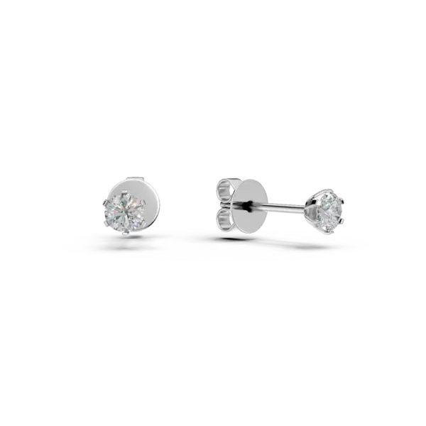 Cercei din aur alb cu diamante de 0.3ct