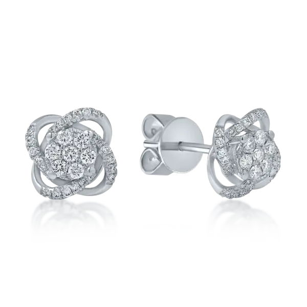Cercei din aur alb cu diamante de 0.3ct