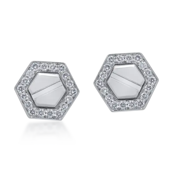 Cercei din aur alb cu diamante de 0.3ct