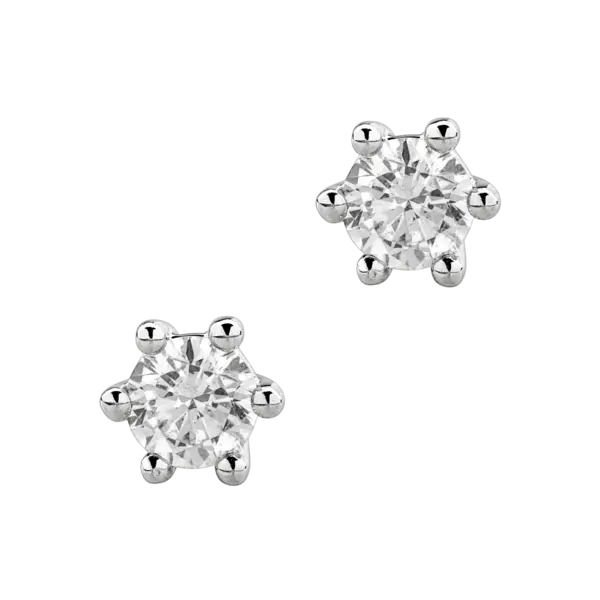 Cercei din aur alb cu diamante de 0.3ct
