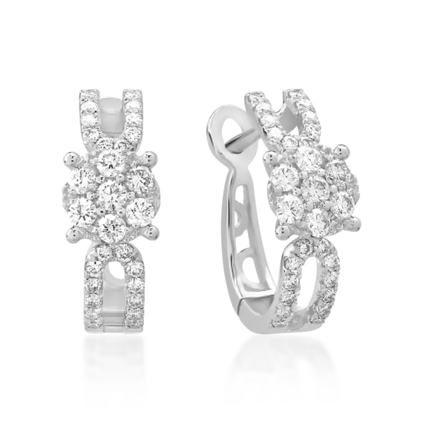 Cercei din aur alb cu diamante de 0.3ct