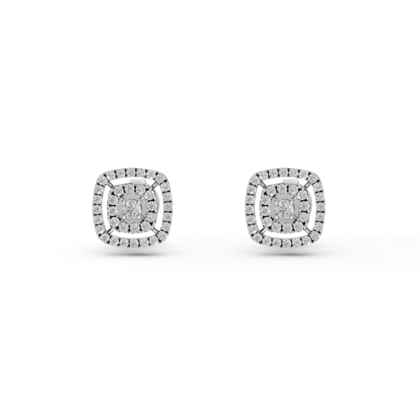 Cercei din aur alb cu diamante de 0.3ct