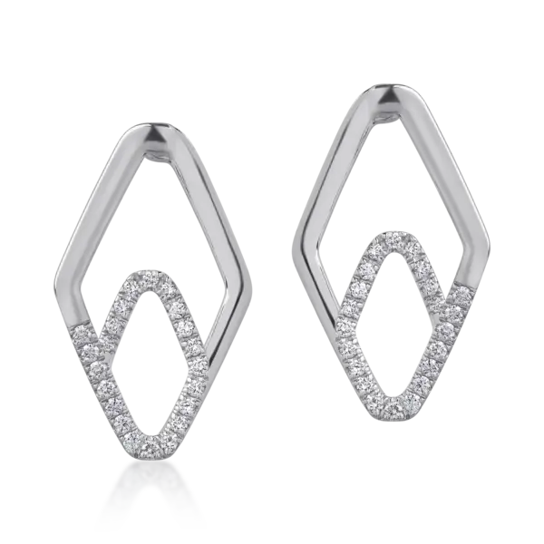Cercei din aur alb cu diamante de 0.47ct