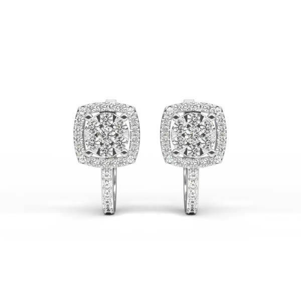 Cercei din aur alb cu diamante de 0.484ct