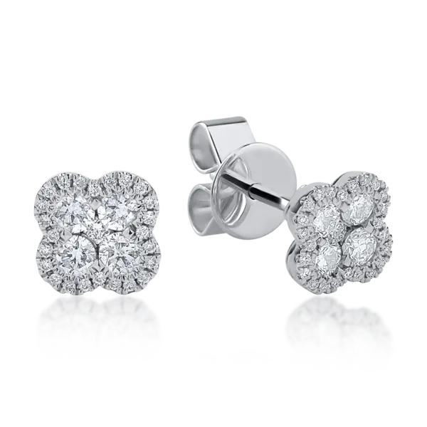 Cercei din aur alb cu diamante de 0.49ct
