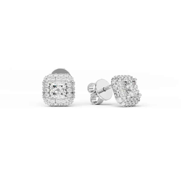 Cercei din aur alb cu diamante de 0.4ct