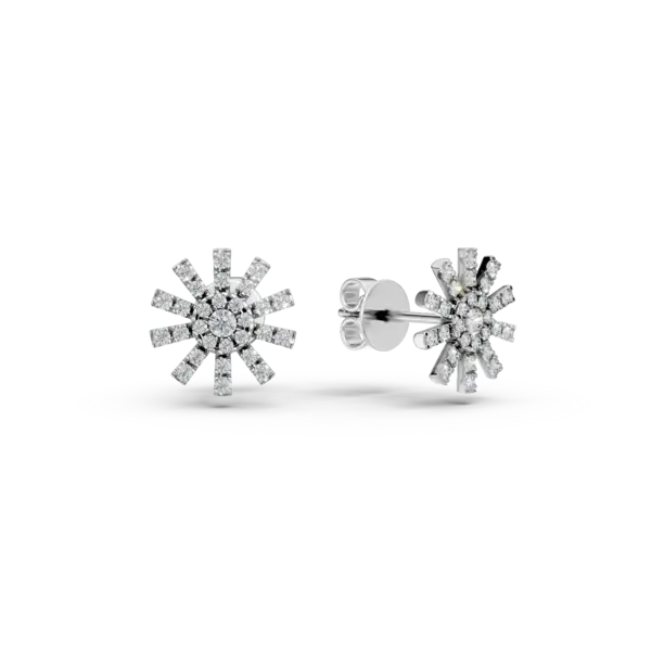 Cercei din aur alb cu diamante de 0.4ct