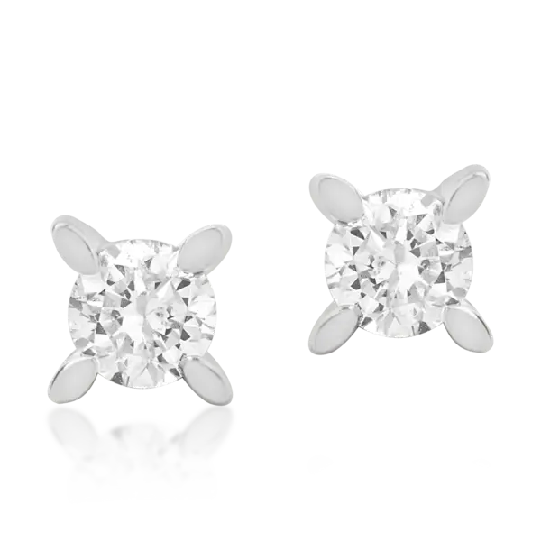 Cercei din aur alb cu diamante de 0.4ct