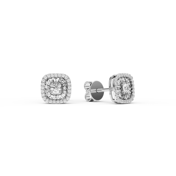 Cercei din aur alb cu diamante de 0.4ct