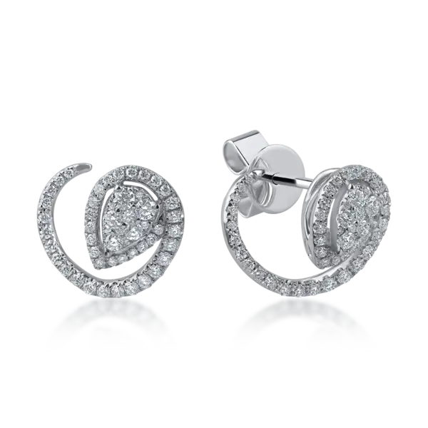 Cercei din aur alb cu diamante de 0.55ct