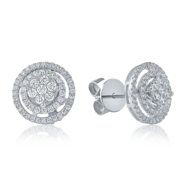 Cercei din aur alb cu diamante de 0.59ct