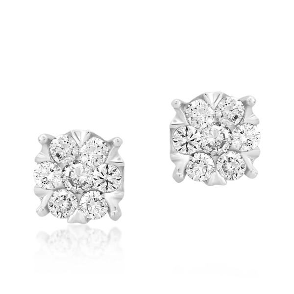 Cercei din aur alb cu diamante de 0.5ct